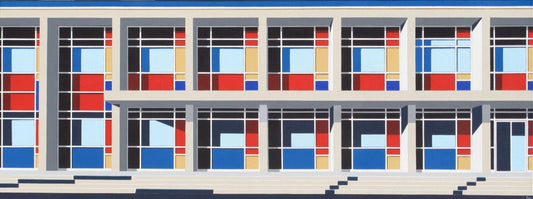 Original acrylic painting by Gordon Leverton depicting 1721 North Front Street in Harrisburg Pennsylvania with architectural building details
