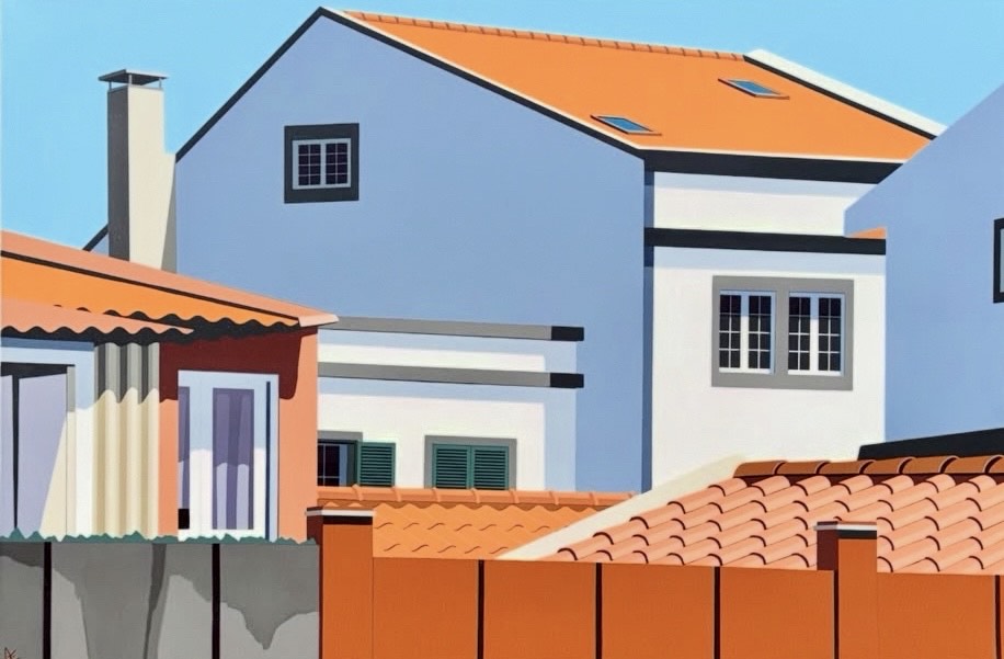 Gordon Leverton, award winning urban artist creating Atividade (Activity) -40x60_ Portugal Inspired artwork. Represented by Canvas Gallery, Toronto. Canada