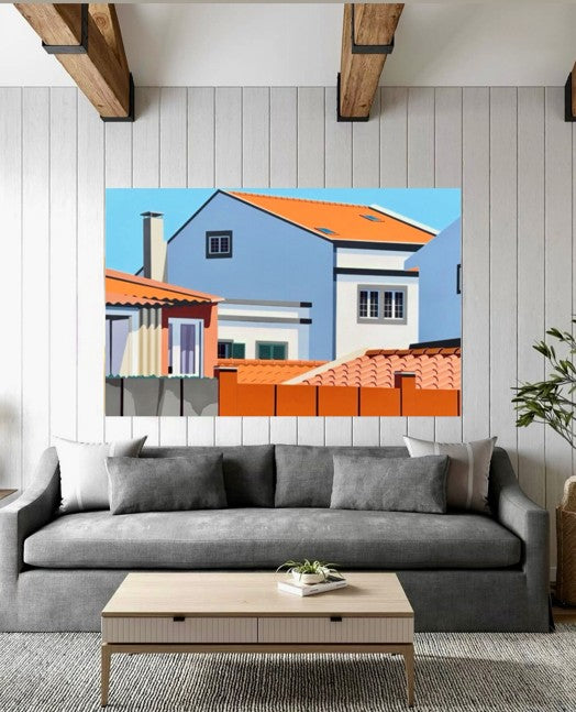 Gordon Leverton, award winning urban artist creating Atividade (Activity) -40x60_ Portugal Inspired artwork. Represented by Canvas Gallery, Toronto. Canada