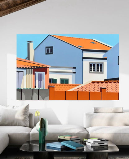 Gordon Leverton, award winning urban artist creating Atividade (Activity) -40x60_ Portugal Inspired artwork. Represented by Canvas Gallery, Toronto. Canada