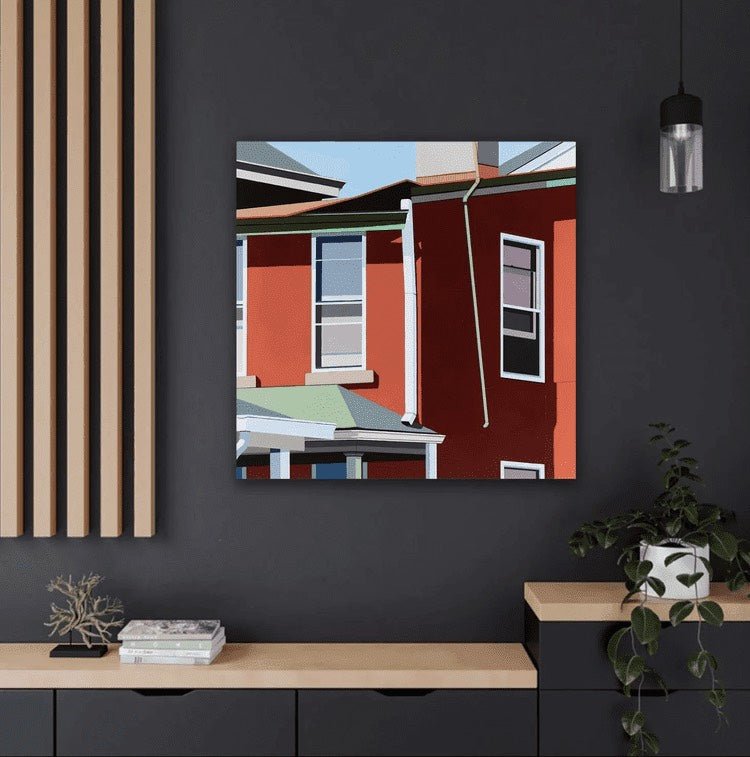 Cohort, 36x36 inches, Acrylic on Canvas,  Architecture Art, Toronto Artwork by Gordon Leverton