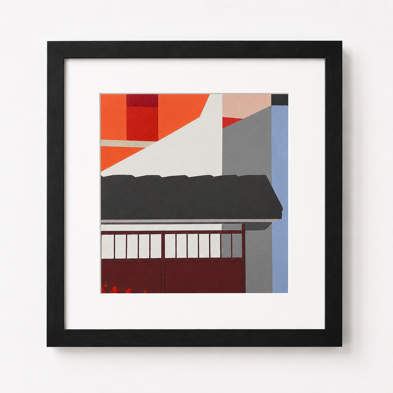 Comunidad/Community (study) by Gordon Leverton - Acrylic on Paper, Framed, Mexico Inspired