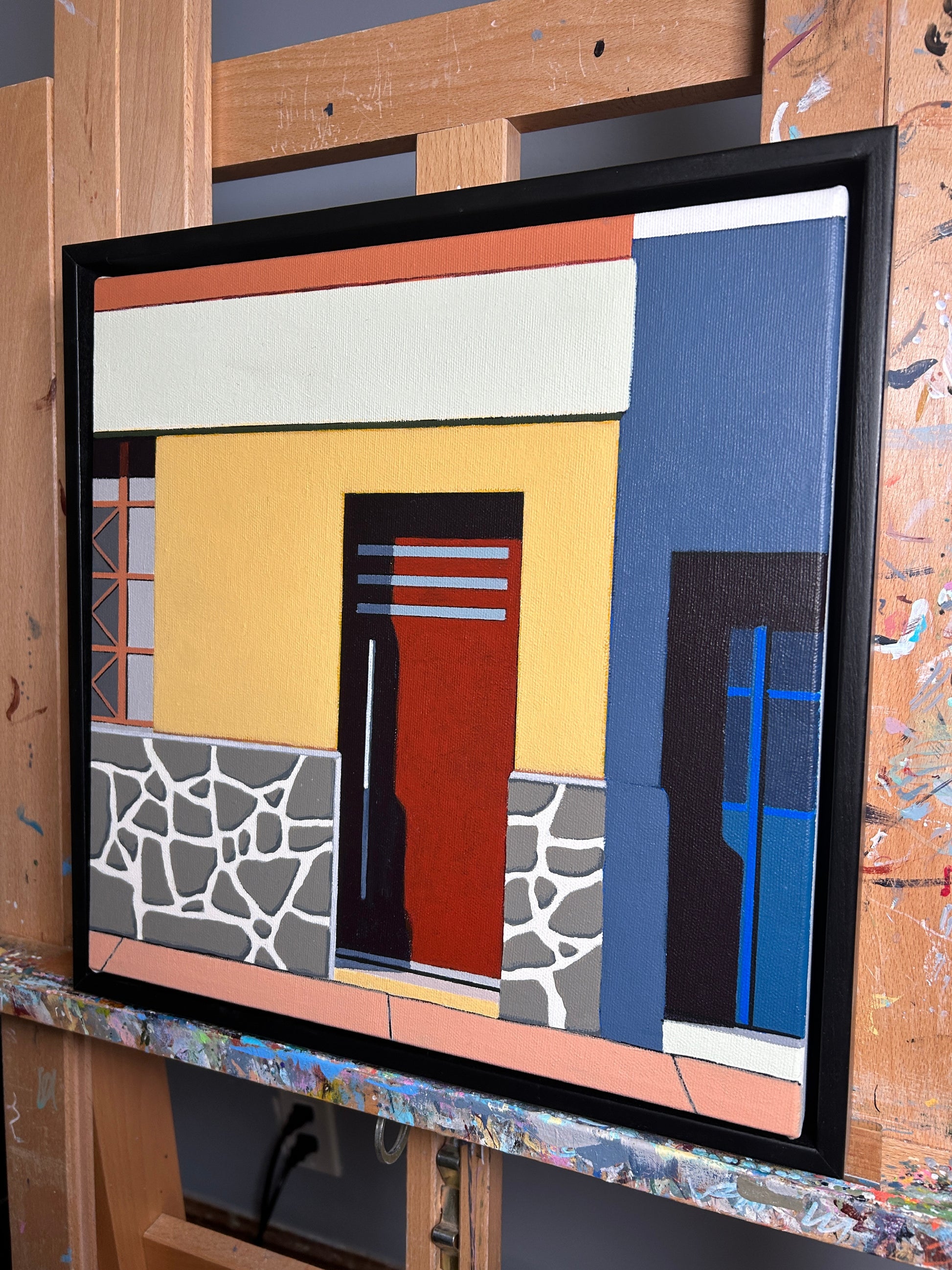 Gordon Leverton Artwork - 12x12 inch Framed Abstract Artwork, inspired from Mexico