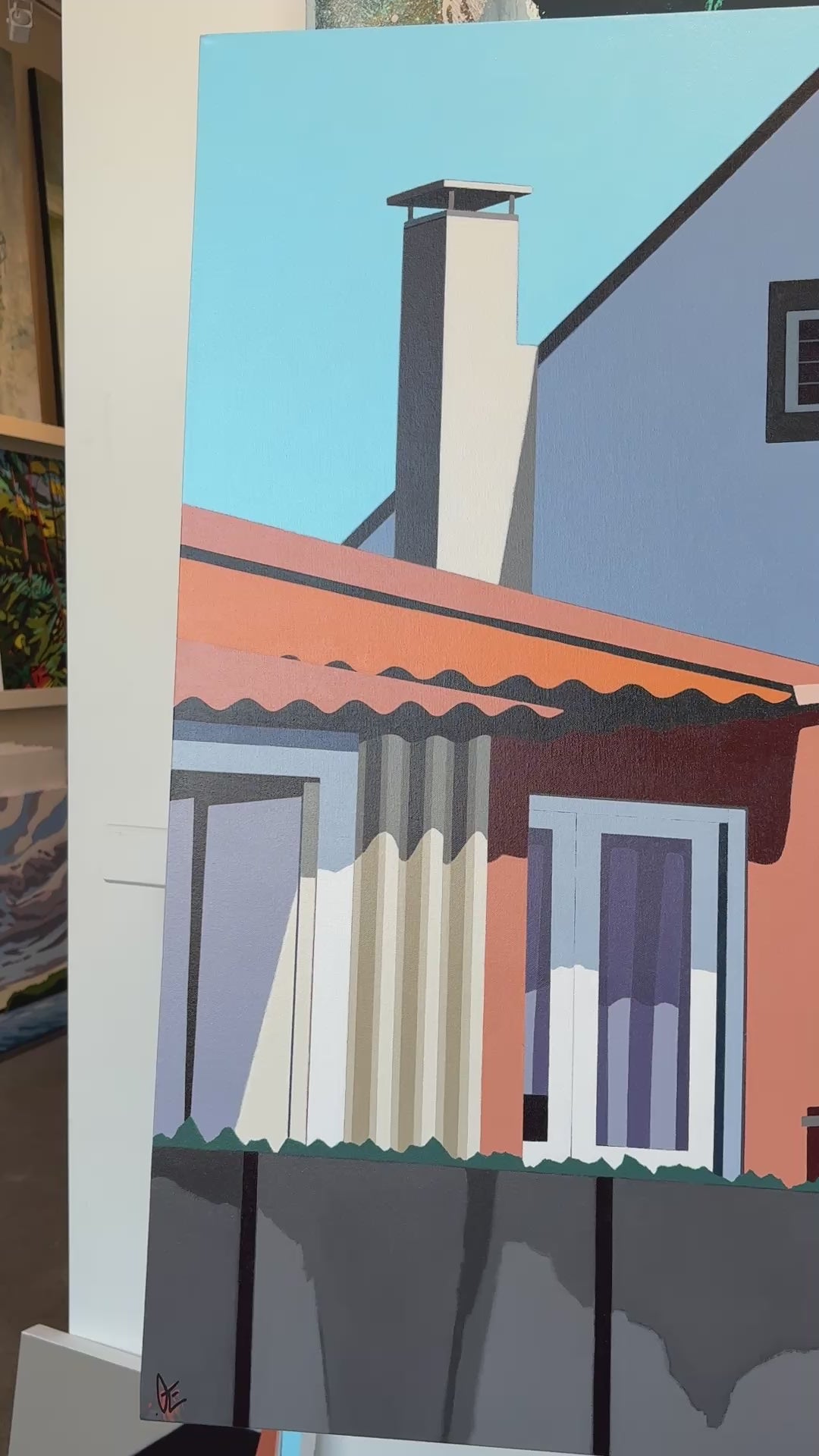 Gordon Leverton, award winning urban artist creating Atividade (Activity) -40x60_ Portugal Inspired artwork. Represented by Canvas Gallery, Toronto. Canada